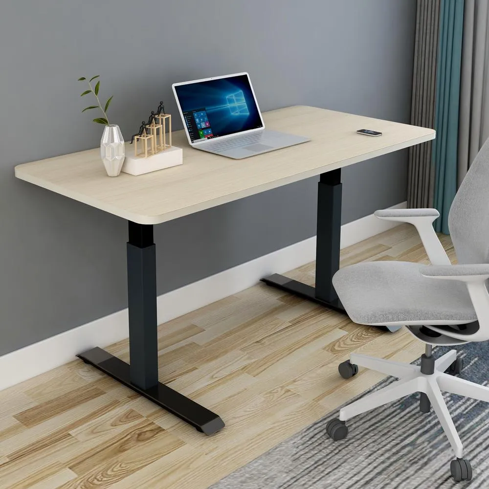 120cm Standing Desk | Height Adjustable | Sit Grey Stand | Motorised | Single Motor Frame | Birch Top