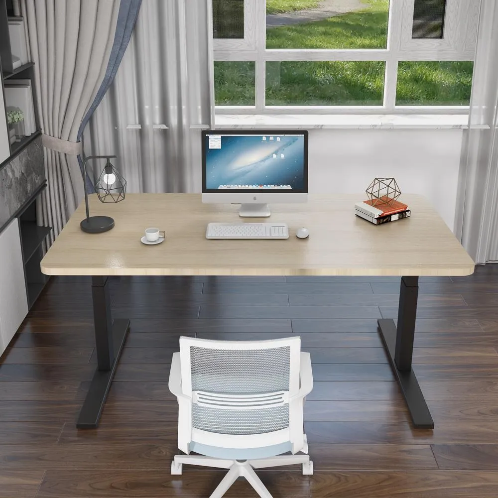 120cm Standing Desk | Height Adjustable | Sit Grey Stand | Motorised | Single Motor Frame | Birch Top