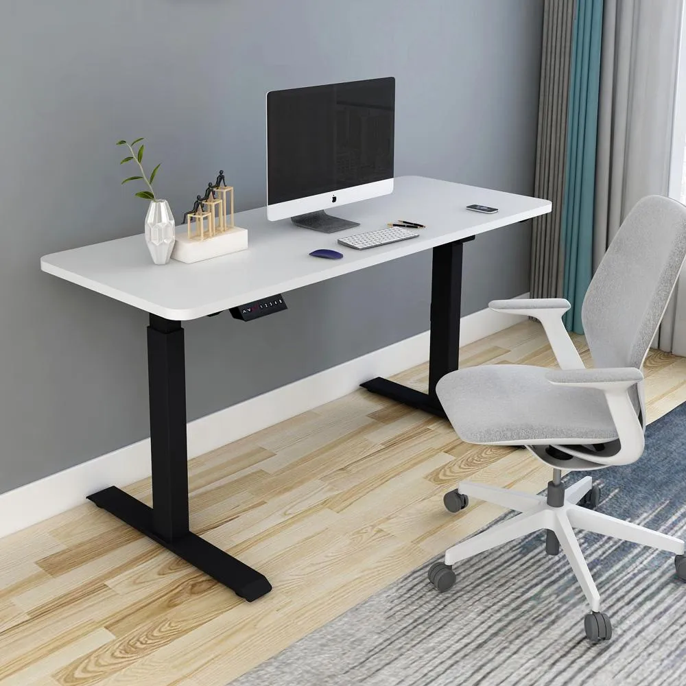 120cm Standing Desk | Height Adjustable | Sit Grey Stand | Motorised | Single Motor Frame | Birch Top