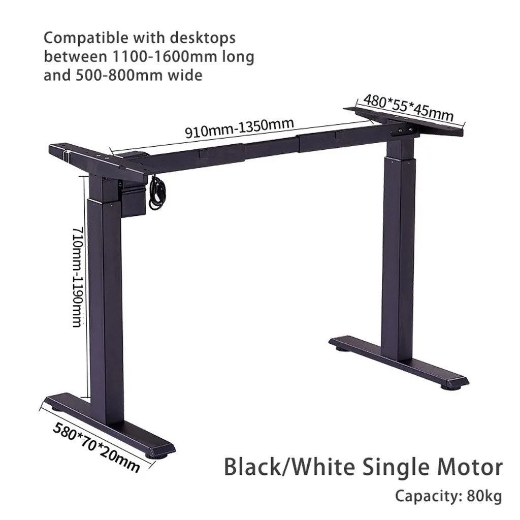 120cm Standing Desk | Height Adjustable | Sit Grey Stand | Motorised | Single Motor Frame | Birch Top