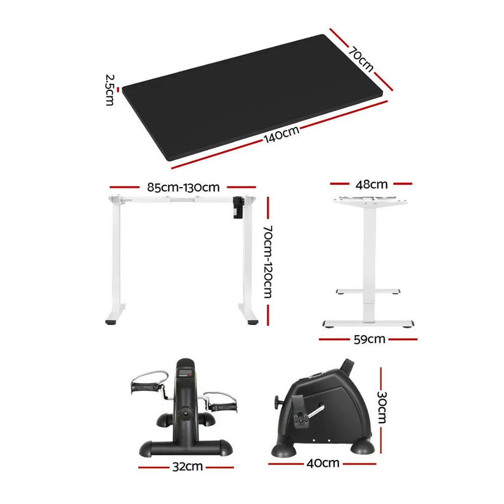 140cm Artiss Electric Standing Desk | Mini Pedal Exercise Bike | Home Office