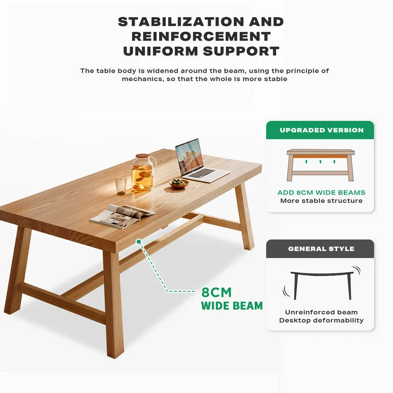 1.8M Solid Wood Dining Table | Square Dining Table | Kitchen Furniture
