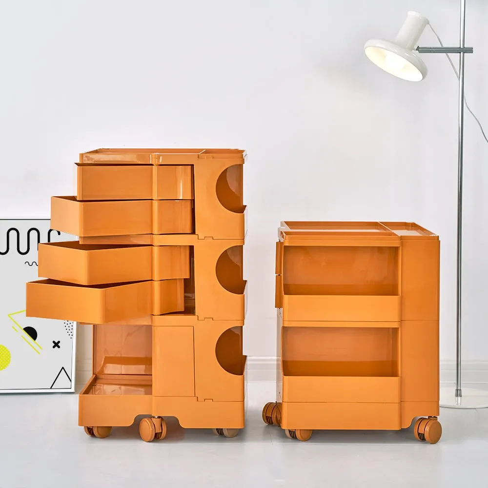 3 Tier Orange Trolley Side Table / Organizer