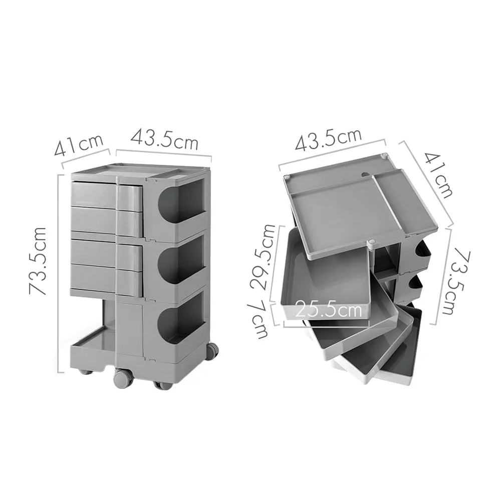 5 Tier Grey Trolley Side Table / Organizer