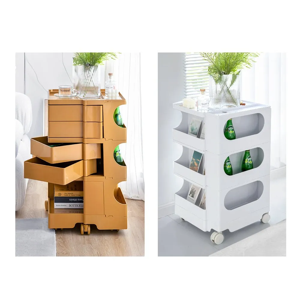 5 Tier Grey Trolley Side Table / Organizer