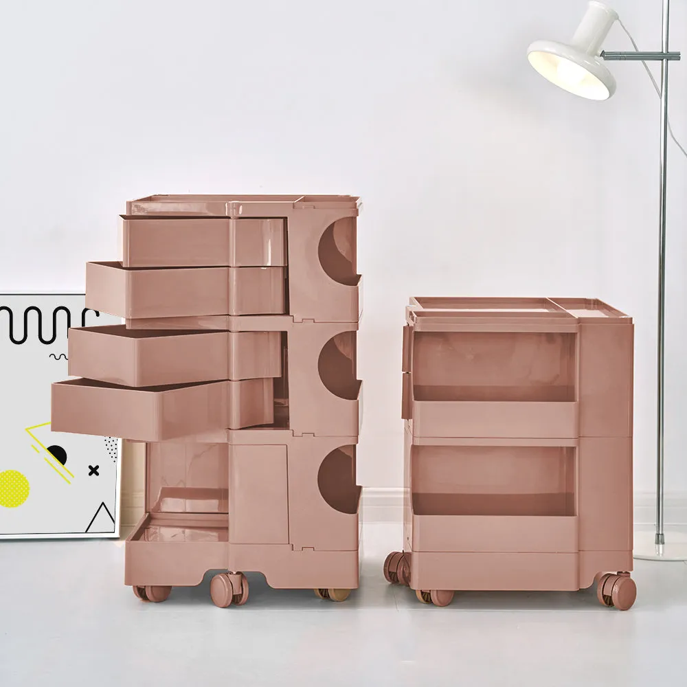 5 Tier Pink Trolley Side Table / Organizer