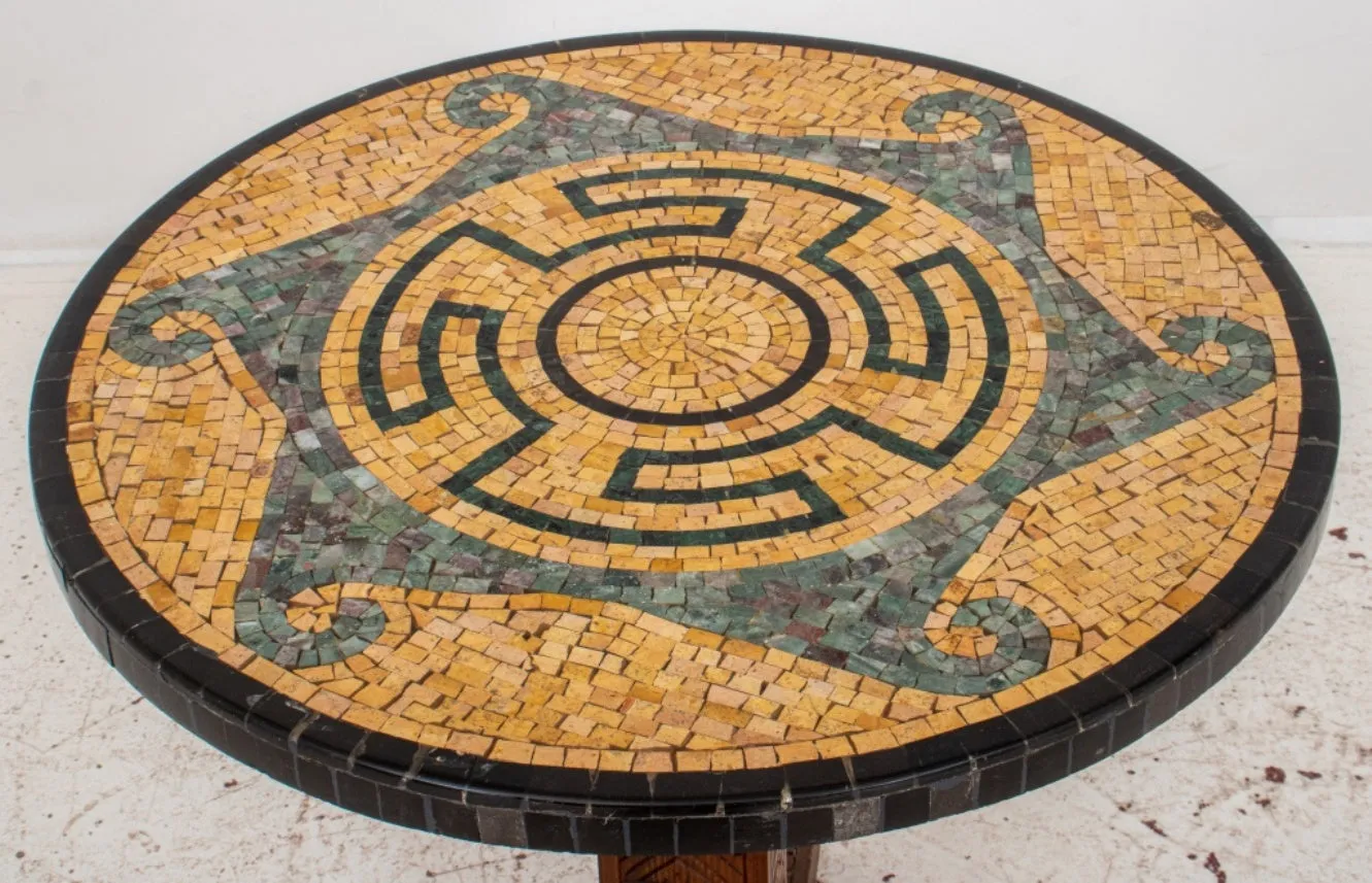 Aztec Modern Mosaic Pedestal Table