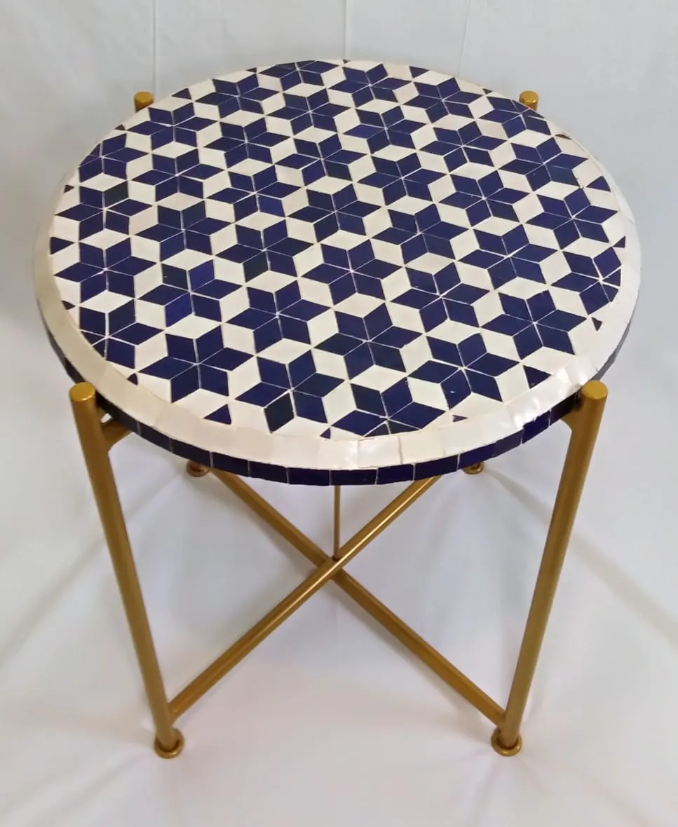 Blue and White Zellige Table
