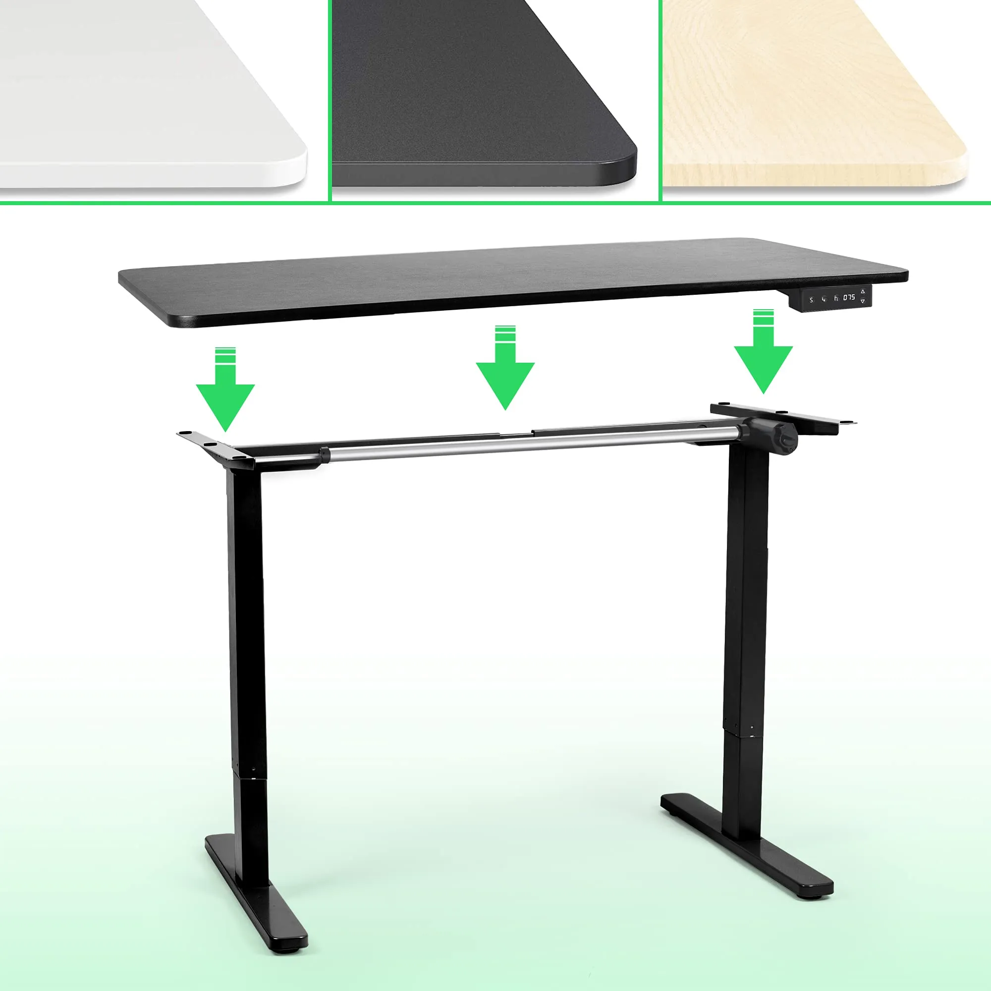 Duronic Sit Stand Desk Frame TM12 BK | Electric Standing Office Table | Frame ONLY | Height Adjustable 71-116cm | Ergonomic Workstation | BLACK | Memory Function | Single Motor / 2 Stage