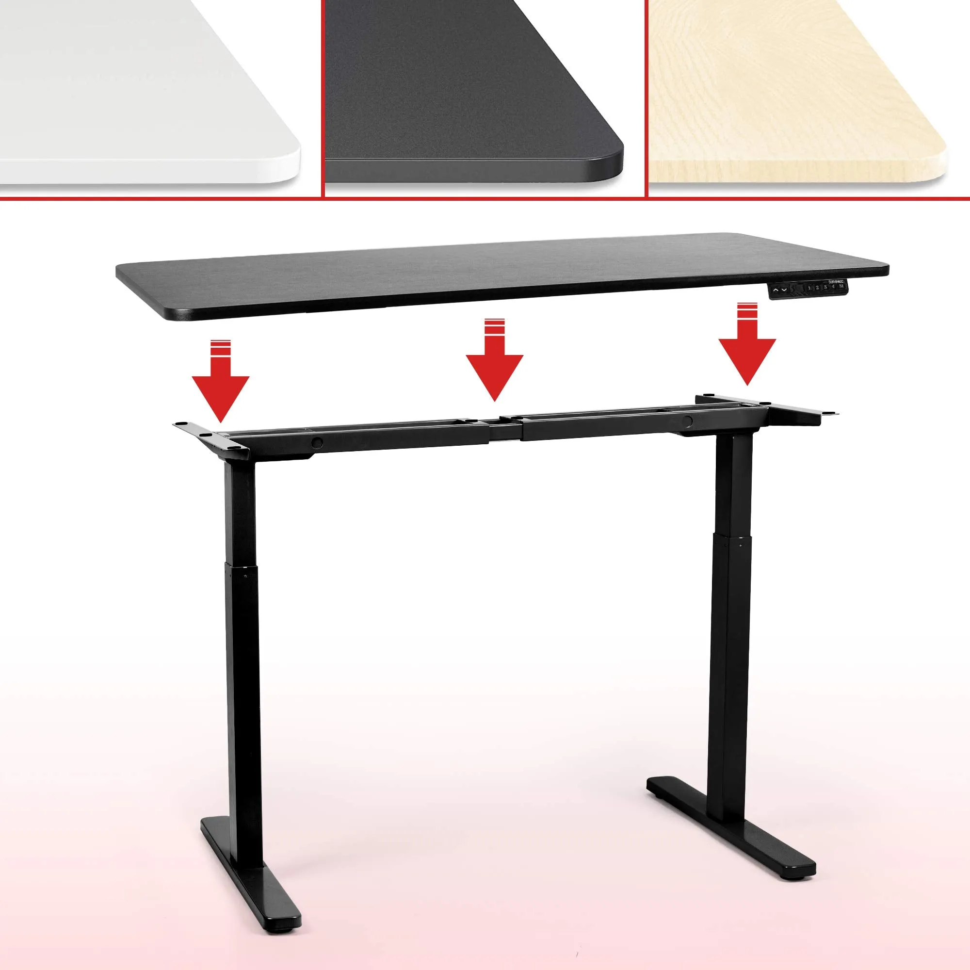 Duronic Sit Stand Desk Frame TM22 BK | Electric Standing Office Table | Frame ONLY | Height Adjustable 71-116cm | Ergonomic Workstation | BLACK | Memory Function | Dual Motor / 2 Stage