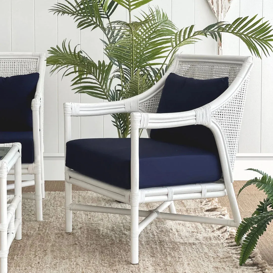 Havana Rattan Occasional Chair White