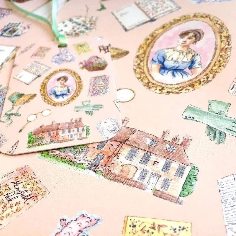 Jane Austen Gift Wrap in Pink