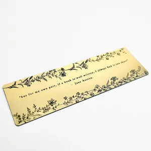 Jane Austen Quote Bookmark in Brushed Gold