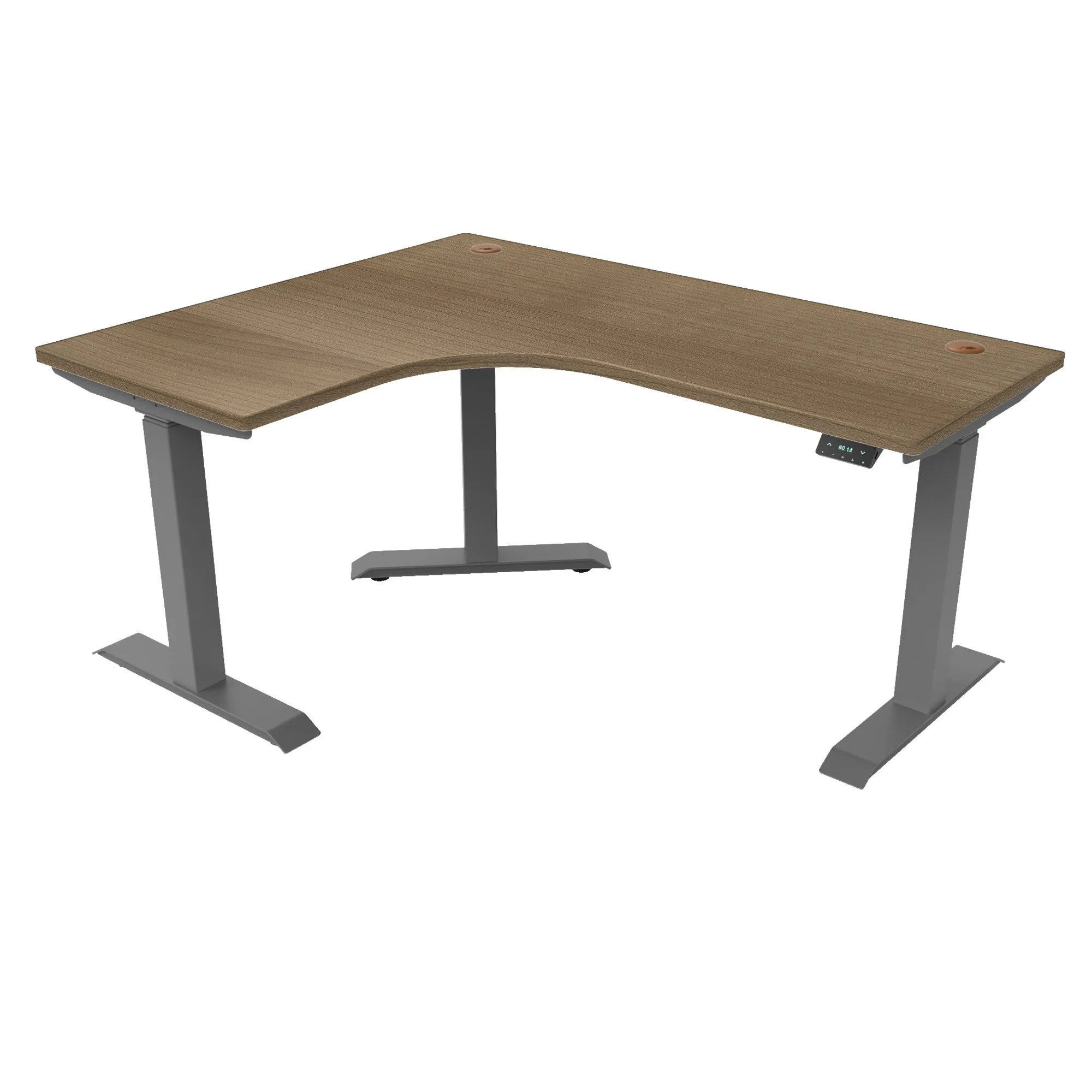 L-Shaped Extended Standing Desk Standard Size, MFC Tabletop