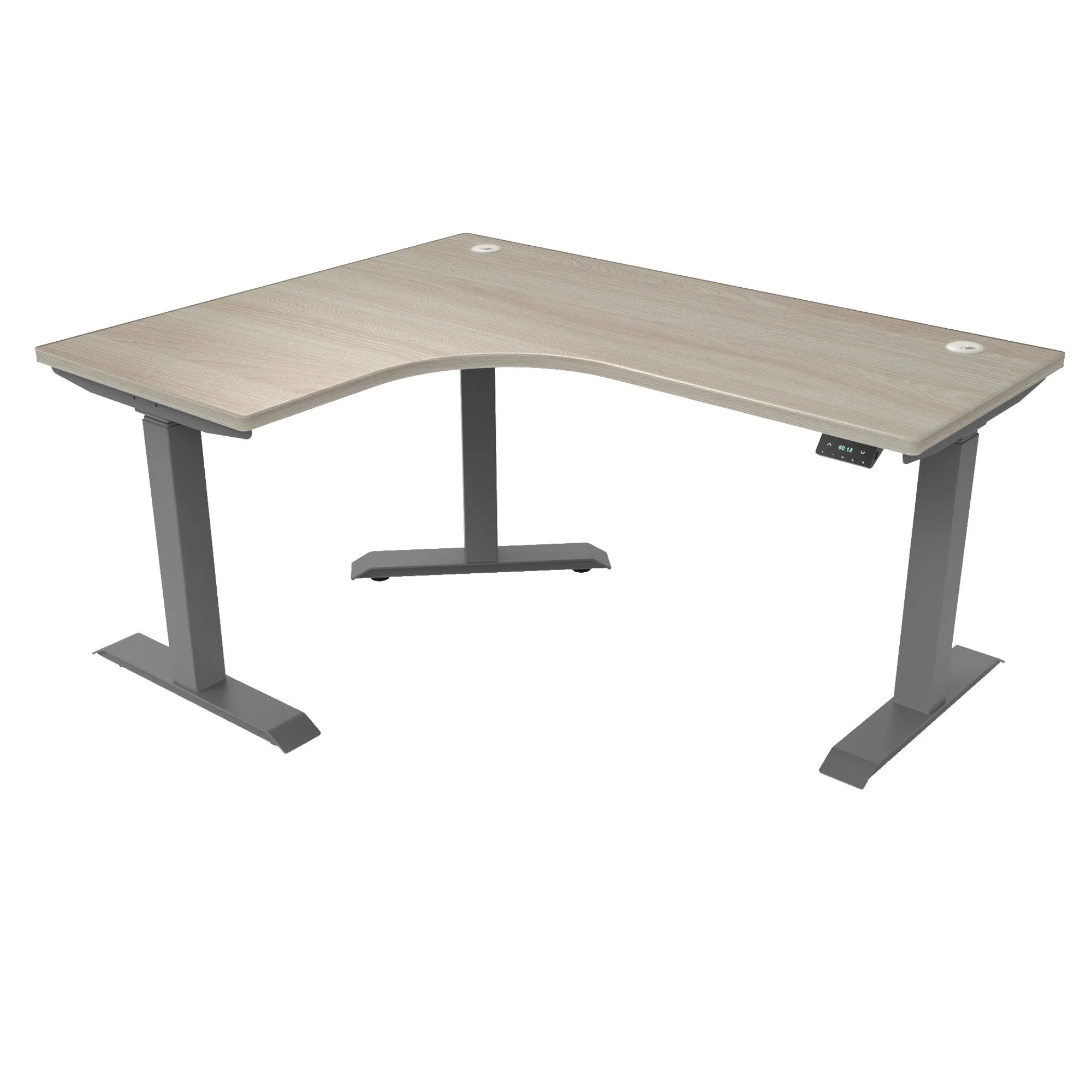 L-Shaped Extended Standing Desk Standard Size, MFC Tabletop