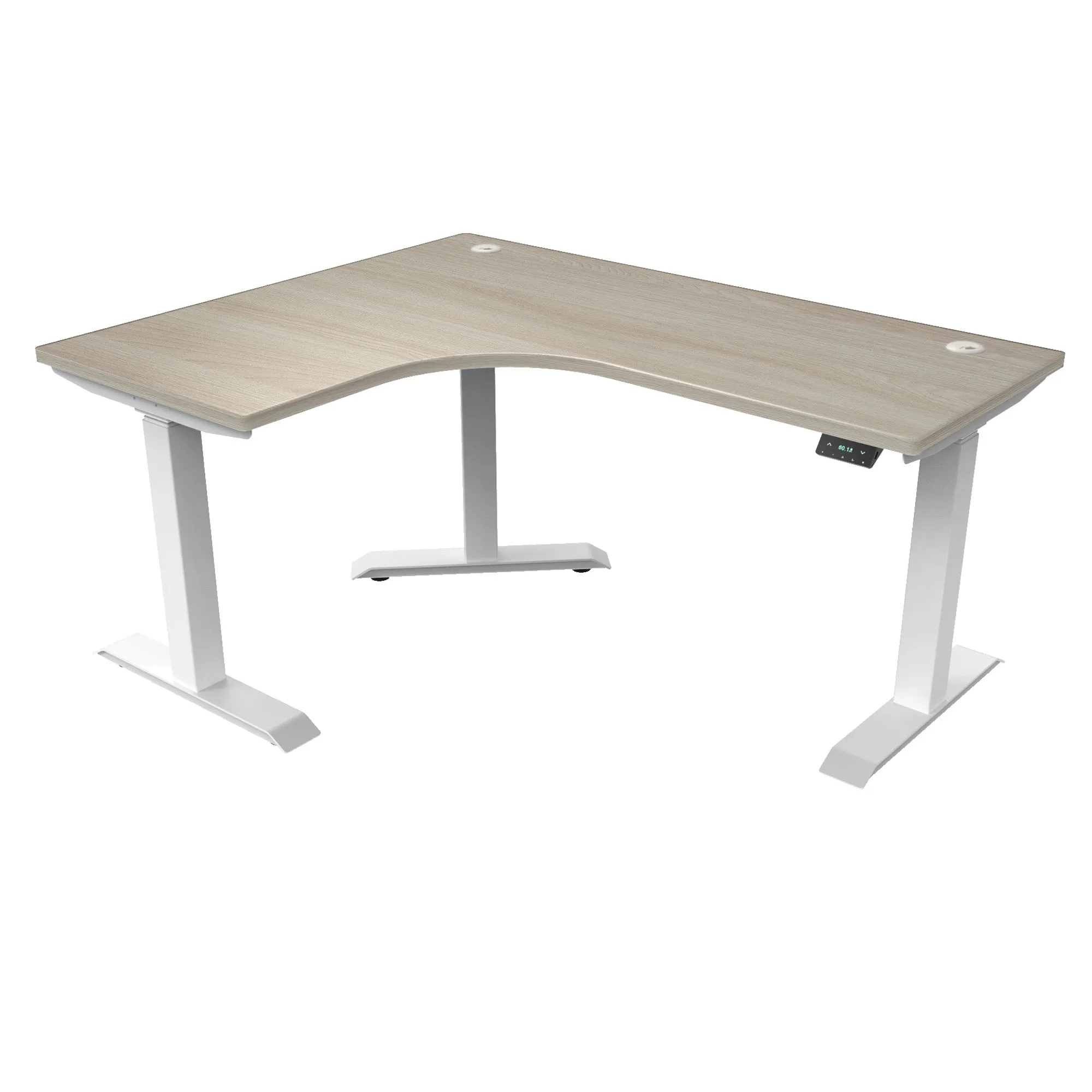 L-Shaped Extended Standing Desk Standard Size, MFC Tabletop