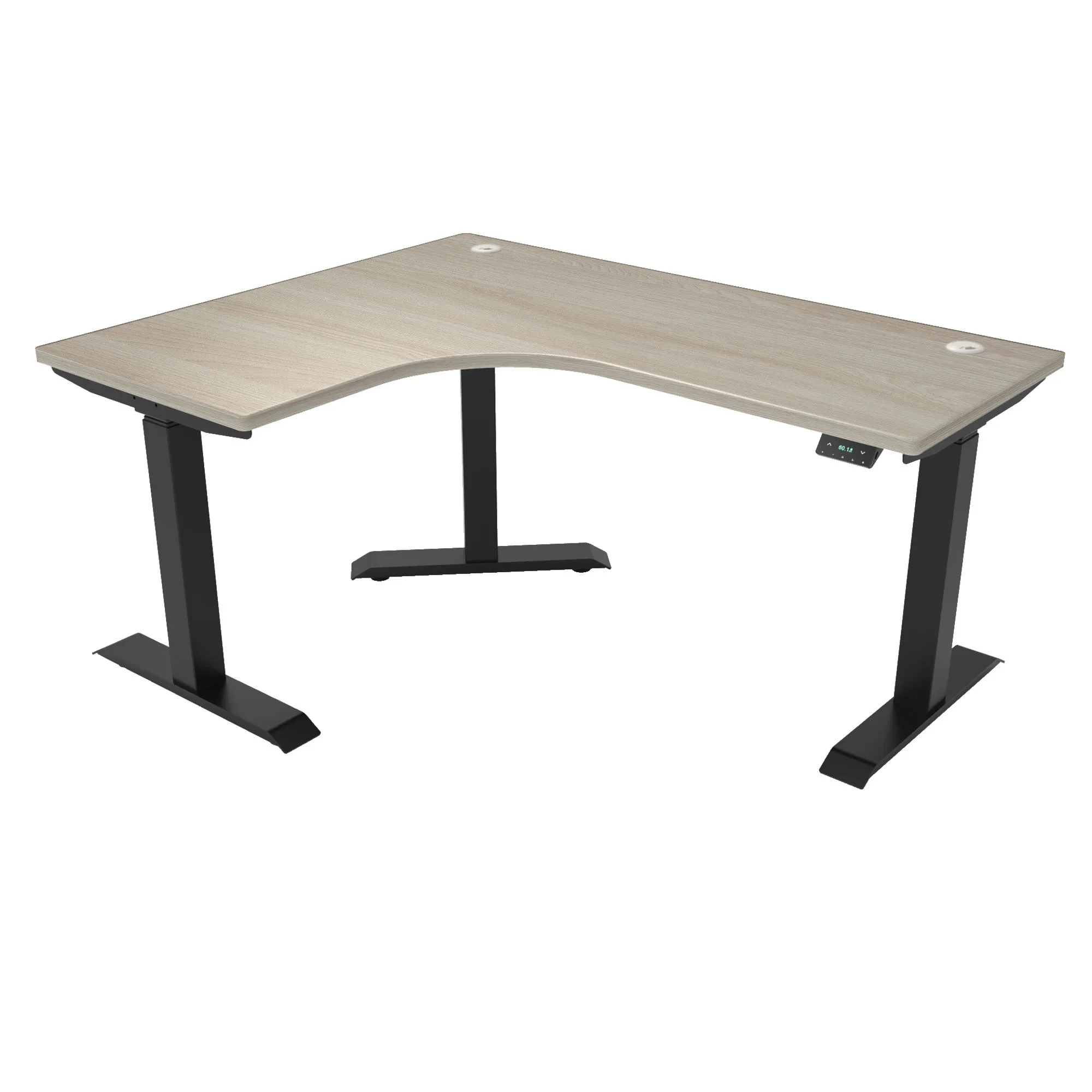 L-Shaped Extended Standing Desk Standard Size, MFC Tabletop