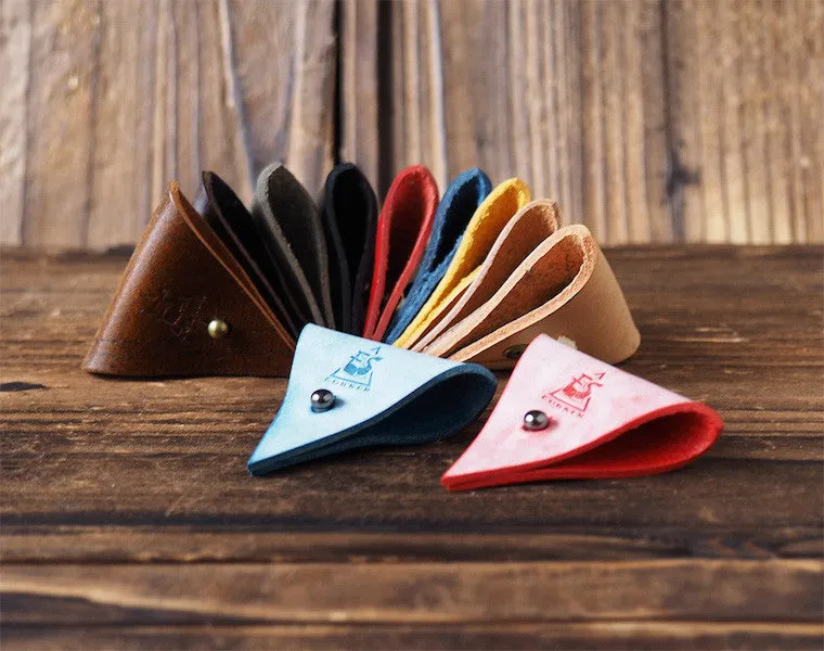 Leather Cord Holder x 2pcs Coated with Wax #Blue