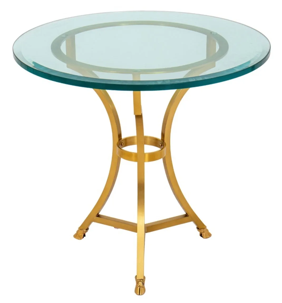 Maison Jansen Manner Gilt Metal Gueridon Table