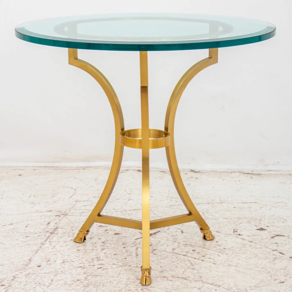 Maison Jansen Manner Gilt Metal Gueridon Table