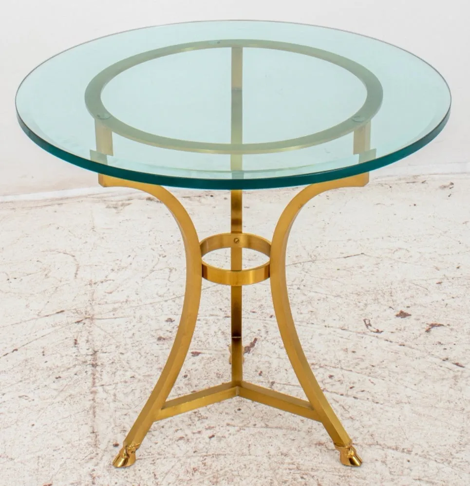 Maison Jansen Manner Gilt Metal Gueridon Table