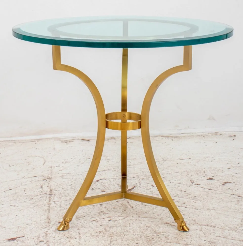 Maison Jansen Manner Gilt Metal Gueridon Table