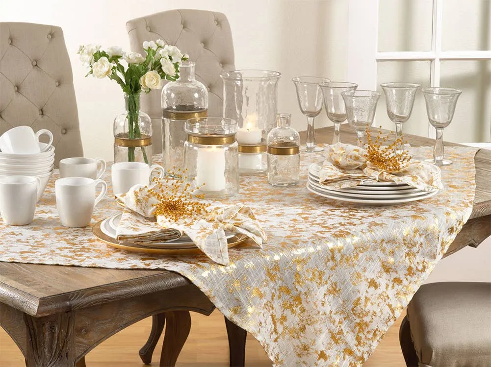 Metallic Gold Foil Design Dinner Napkin
