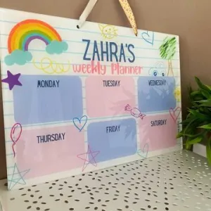 Personalised Arty Corner Weekly Planner - Reusable