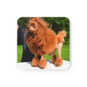 Poodle Coasters - Set of 4 Hardboard Coasters - Radiant Red Poodles - Terra Continental Clip