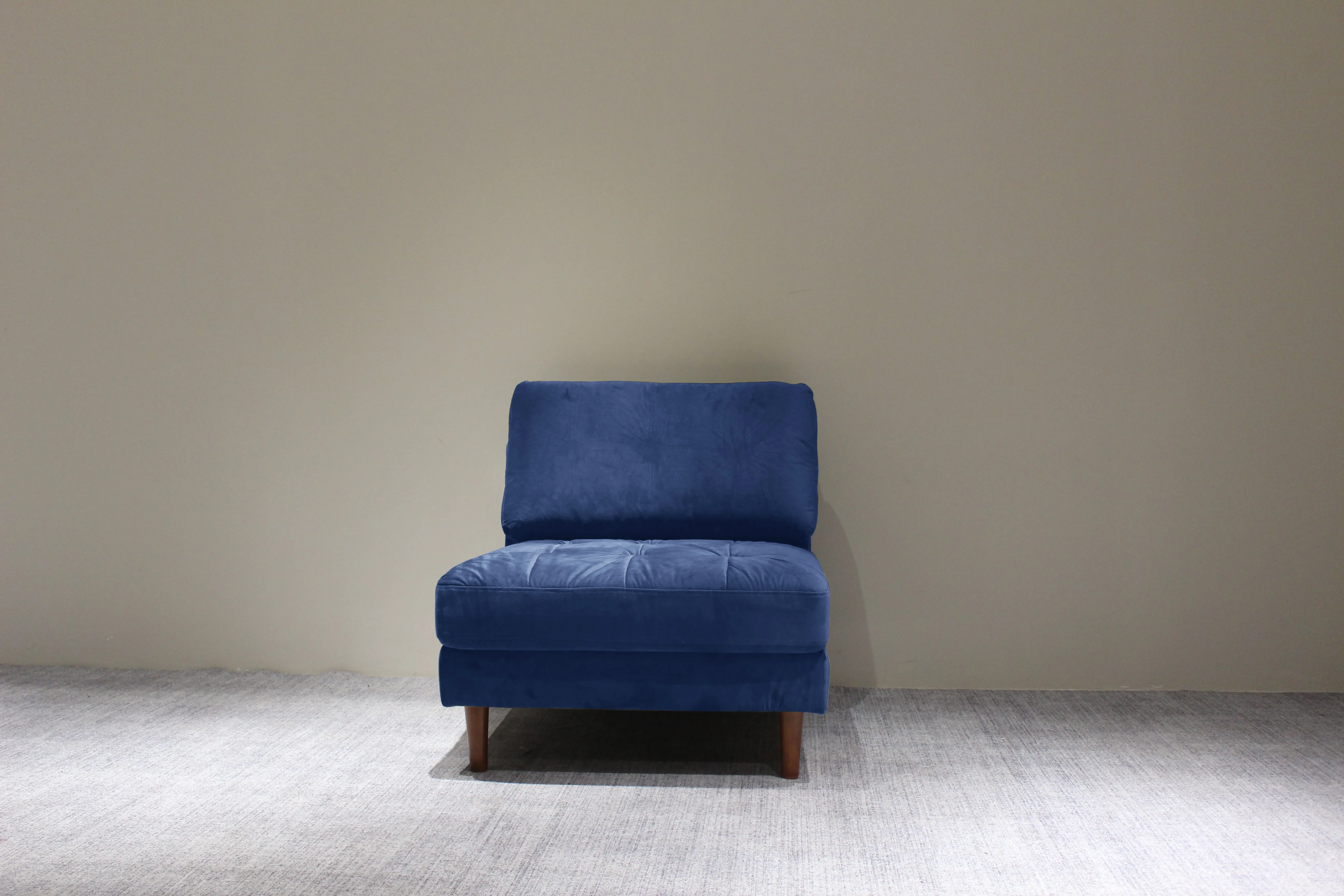 Rubeza Scott 5 Seater Left Hand Facing Chaise End Corner Sofa - Indigo Blue