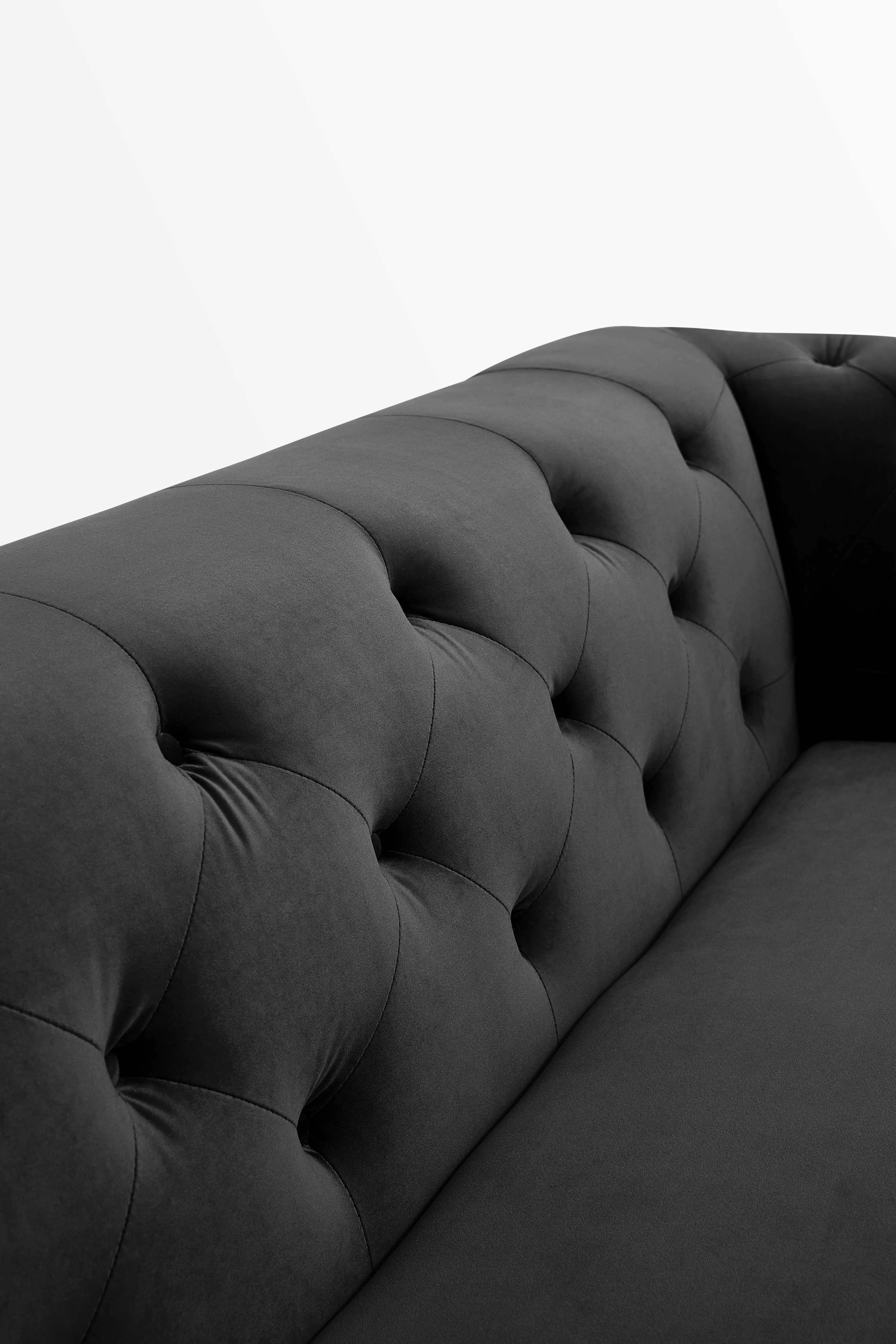 Rubeza Sofia Right Hand Facing Big Corner Sofa - Black