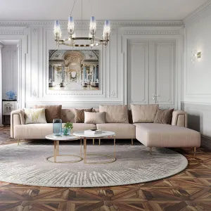 Rubeza Sofia Right Hand Facing Big Corner Sofa - Warm Sand